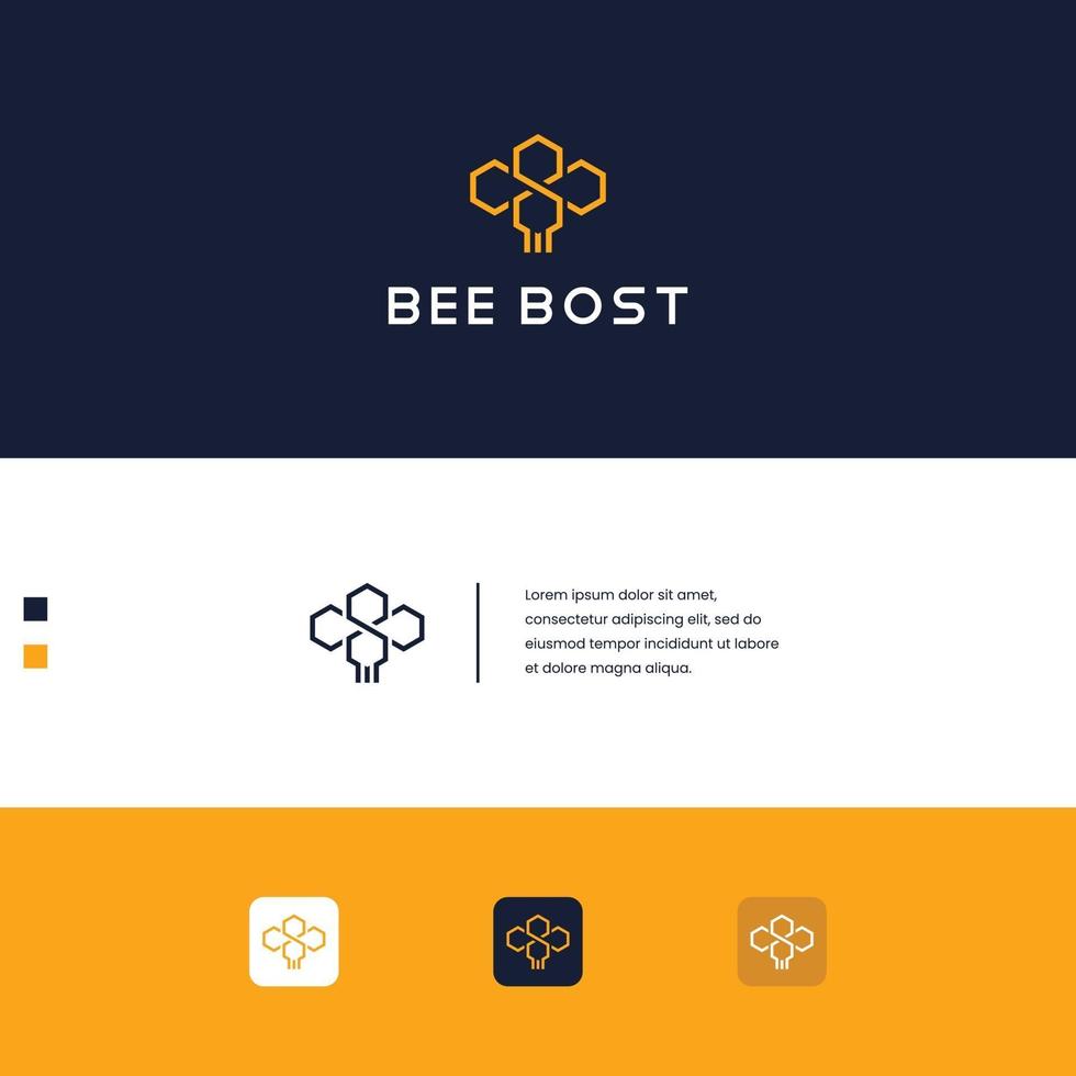 logo design bee vector