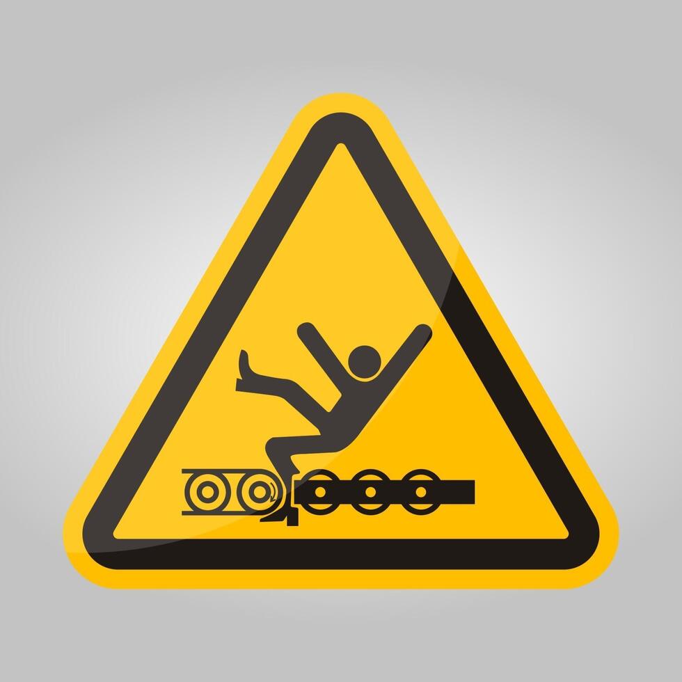 Warning Exposed Conveyor And Moving Parts Will Cause Service Injury Or Death Symbol Sign Isolate on White Background,Vector Illustration vector