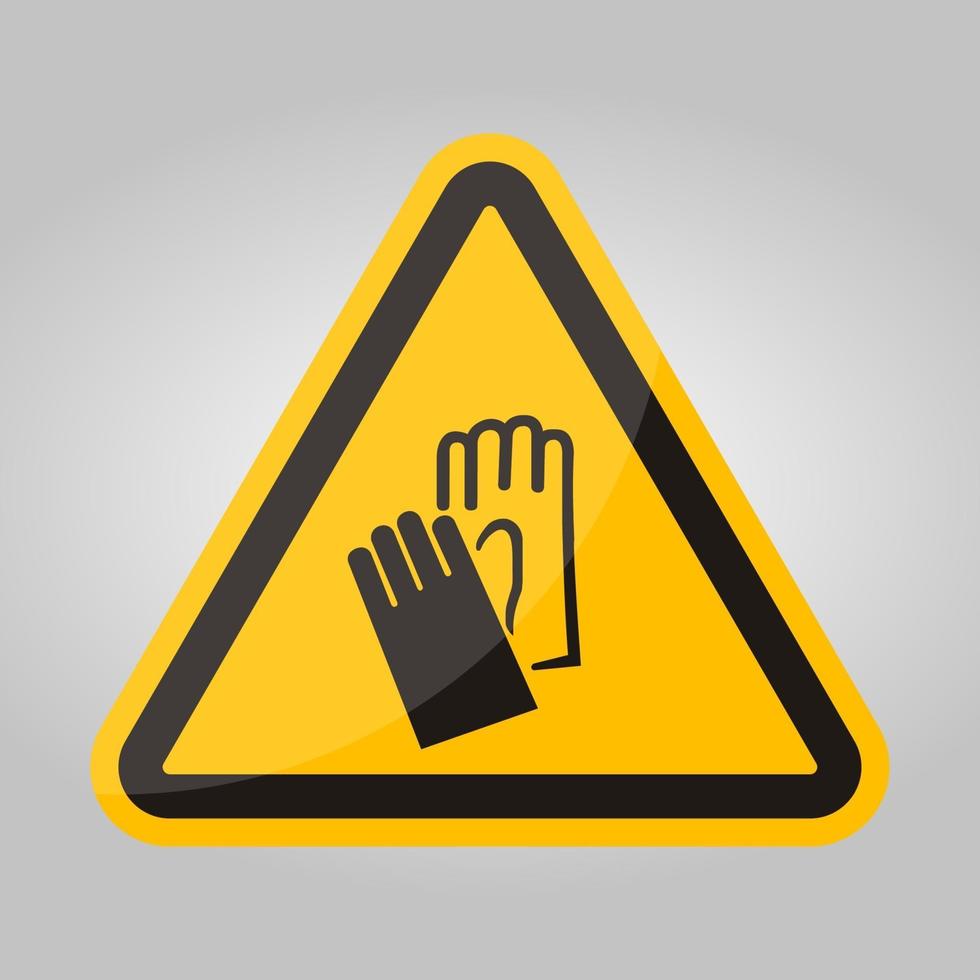 Symbol Wear Hand Protection sign Isolate On White Background,Vector Illustration EPS.10 vector