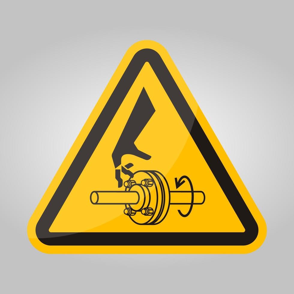 Cutting of Fingers Rotating Shaft Symbol Sign Isolate On White Background,Vector Illustration EPS.10 vector
