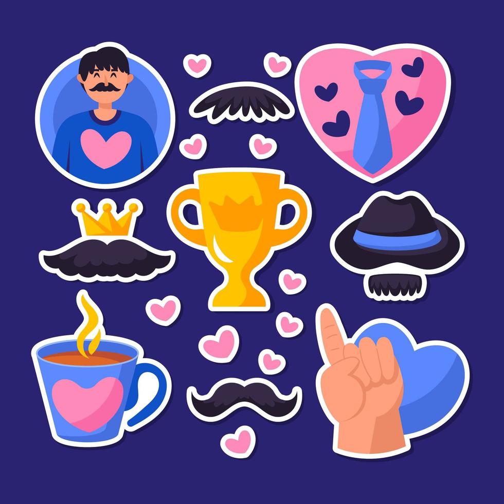 Icon Fathers Day Sticker Pack vector