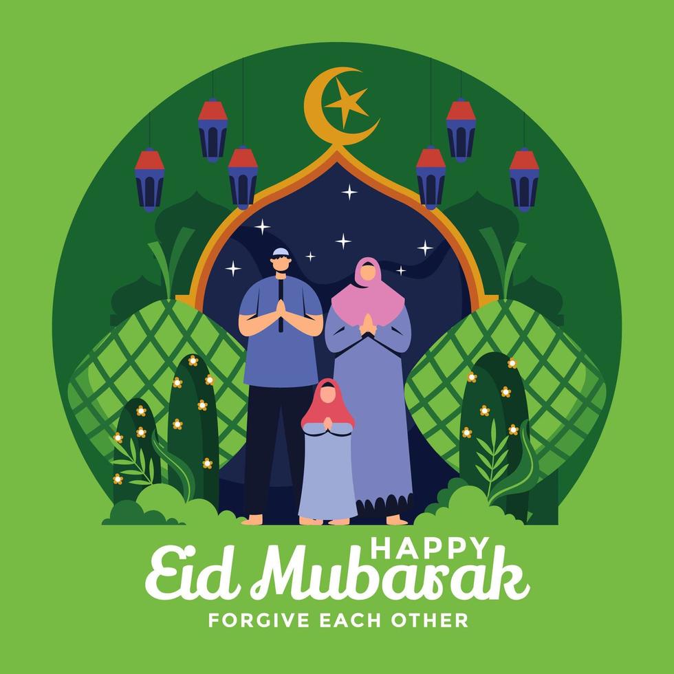 Forgiving Our Fellow Human Beings During Eid Mubarak vector