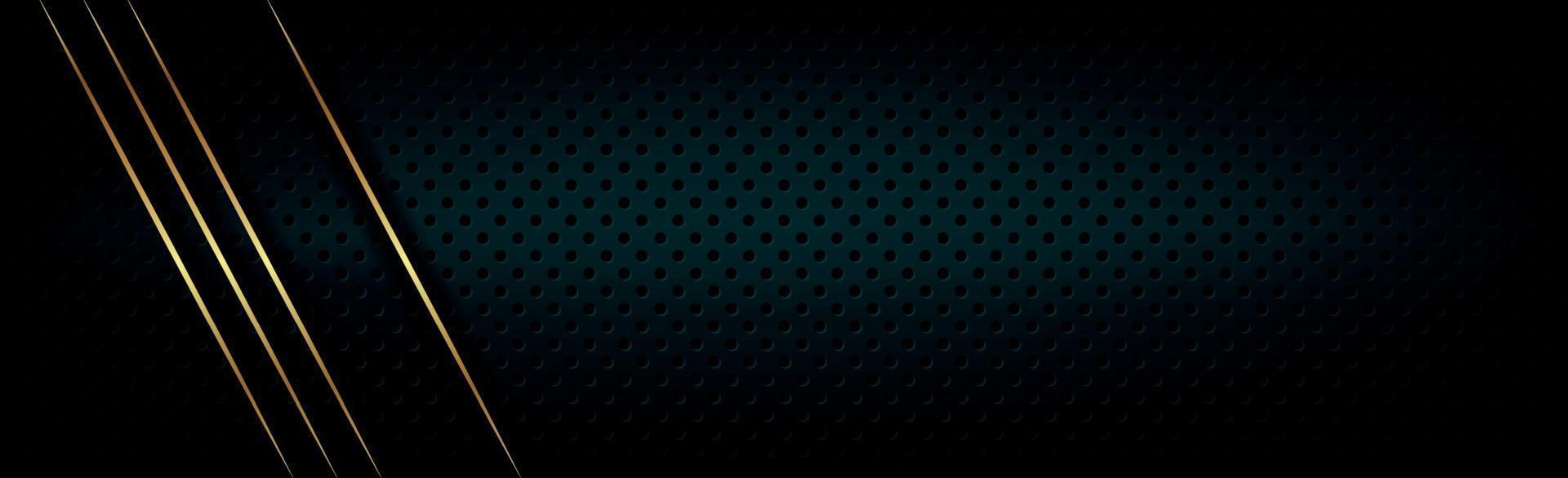 Black perforated background with black holes and glow. vector