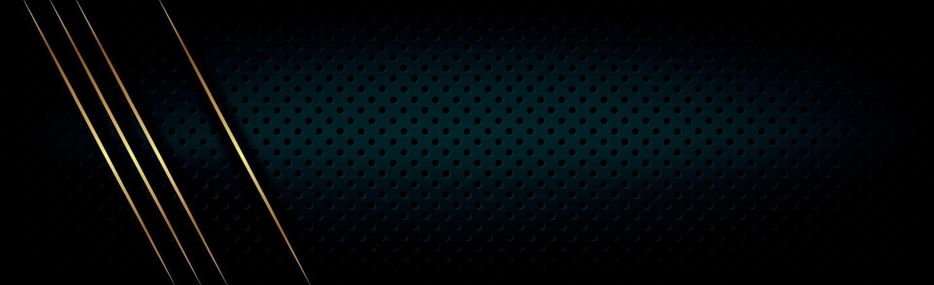 Black perforated background with black holes and glow. vector