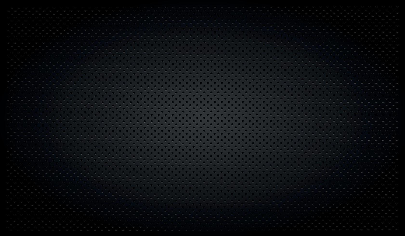 Black perforated background with black holes and glow. vector