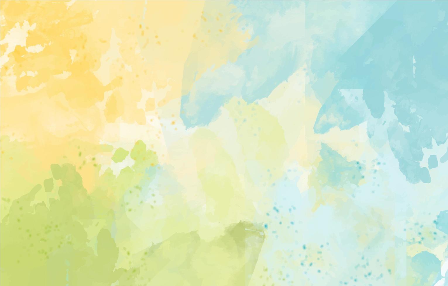 Pastel Yellow Blue Green Watercolor Background vector