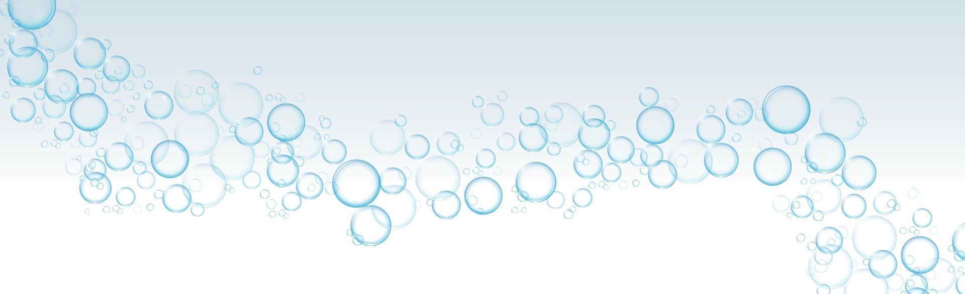 Air bubbles of different sizes on a light background vector