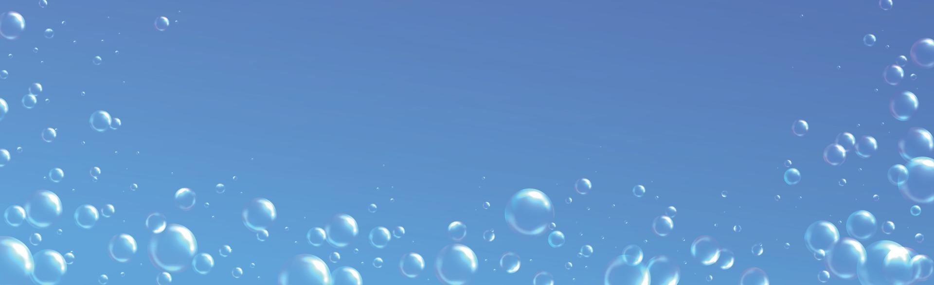 Air bubbles of different sizes on a light background vector