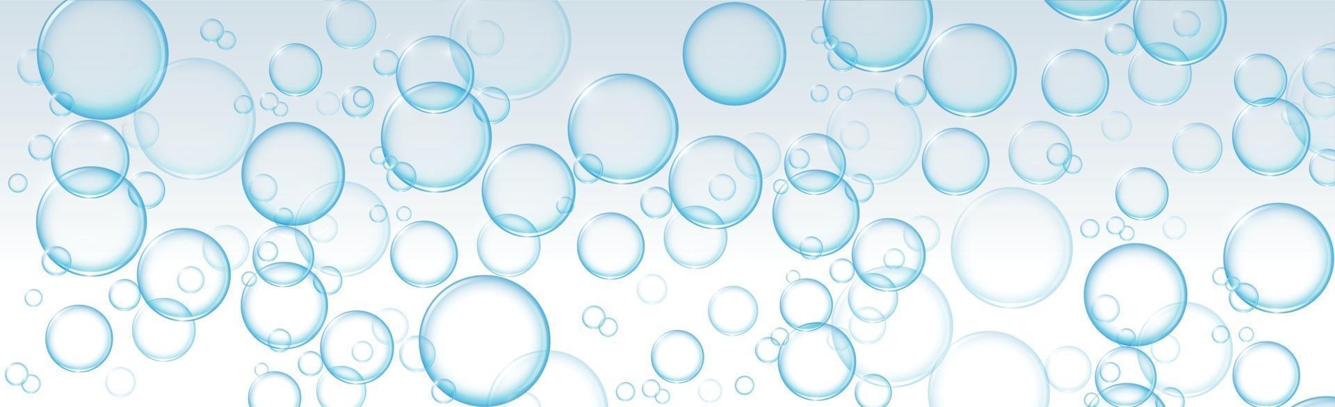 Air bubbles of different sizes on a light background vector