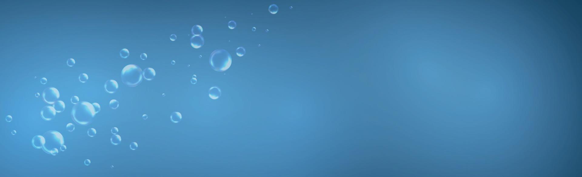 Air bubbles of different sizes on a light background vector