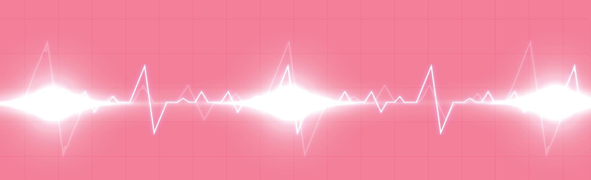 Heart pulse - curved red line on a red-black background vector