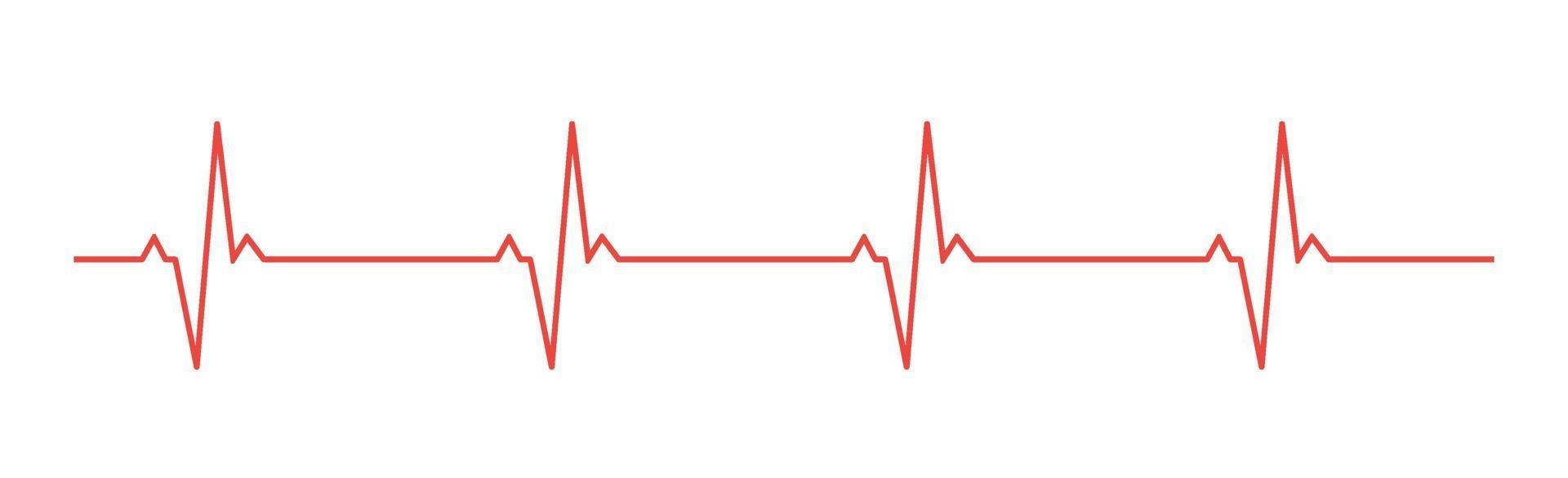 Heart pulse - curved red line on a white background vector