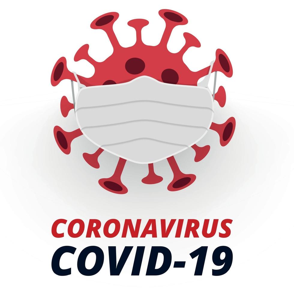 Dangerous new virus COVID-19, the image of bacteria - Vector