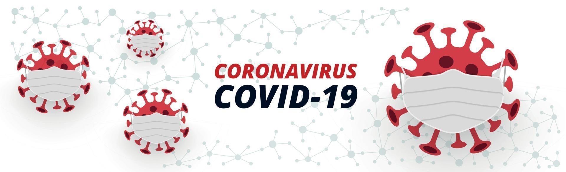 Dangerous new virus COVID-19, the image of bacteria - Vector