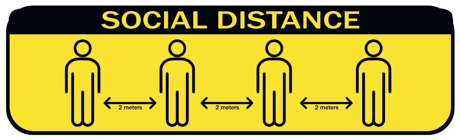 New world trend social distance, pandemic consequences - Vector