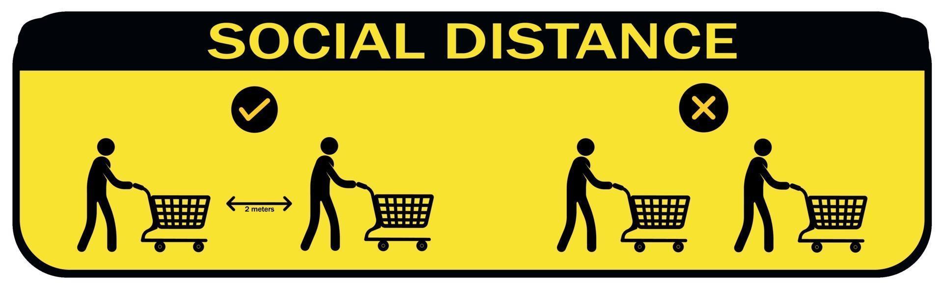 New world trend social distance, pandemic consequences - Vector