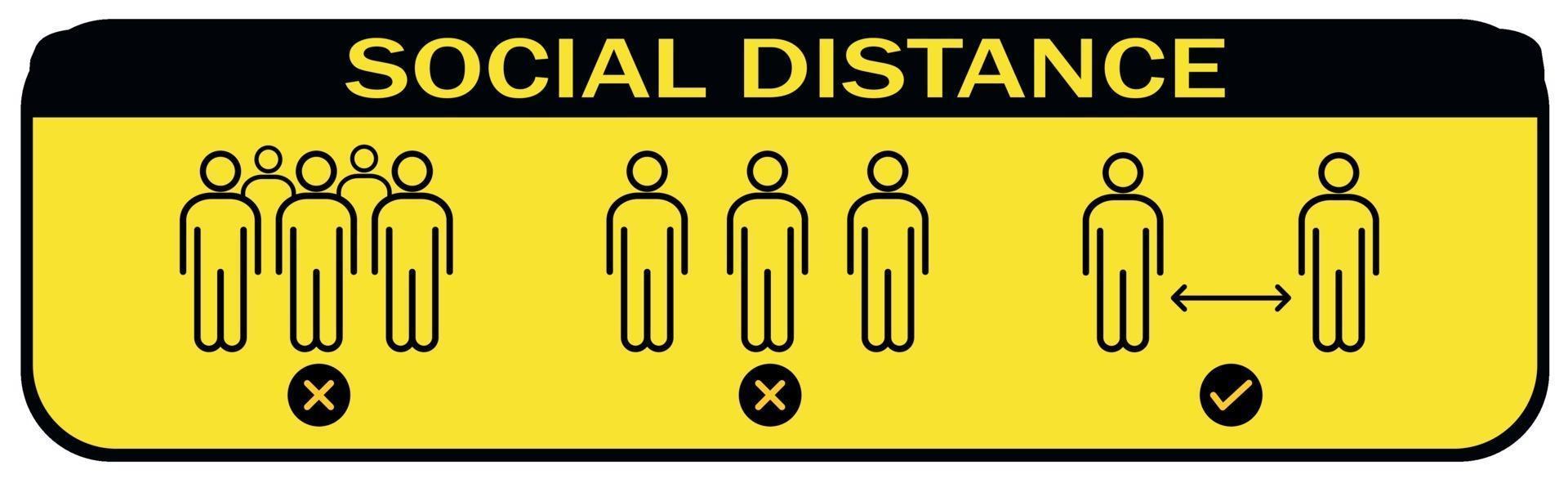 New world trend social distance, pandemic consequences - Vector