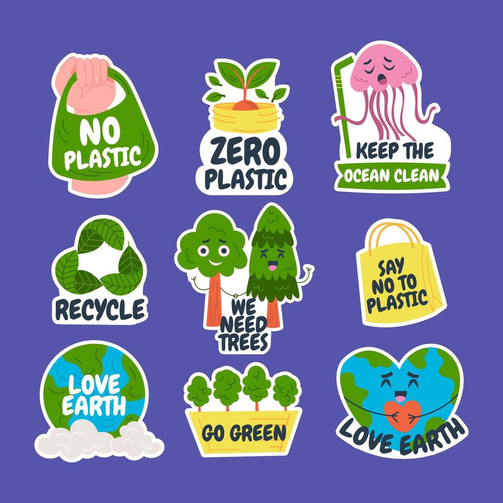 Fun and Casual Earth Day Sticker vector