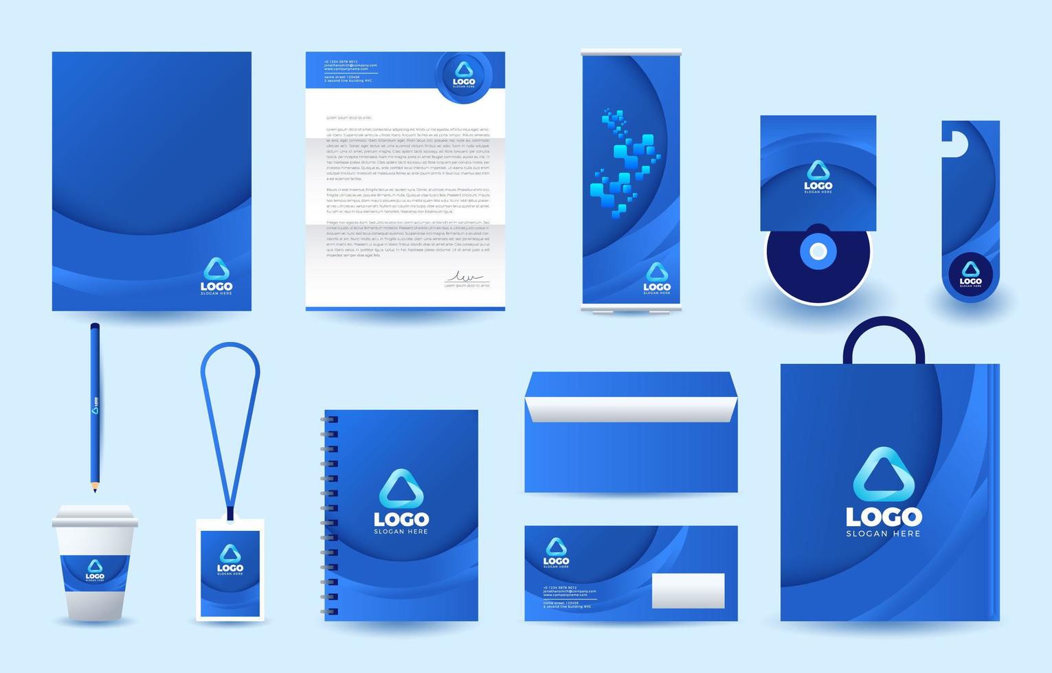 kit de papelería utilizado para ocasiones de negocios vector