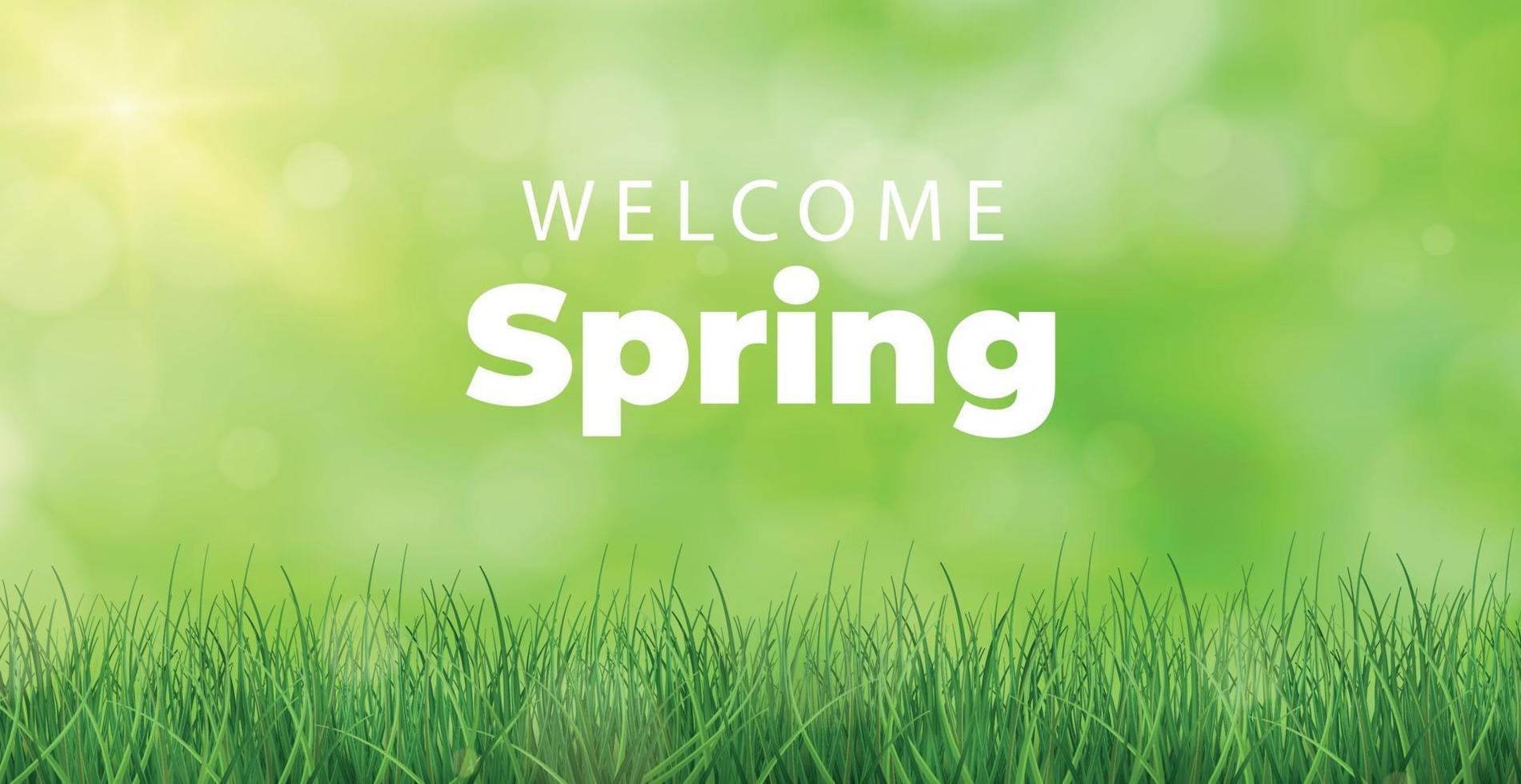 Welcome spring bright sunny background poster - Vector