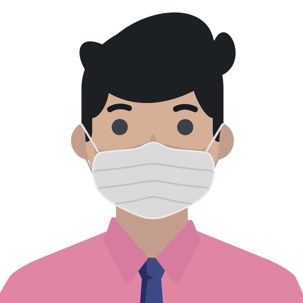 Men in sterile medical mask - Vector illustration