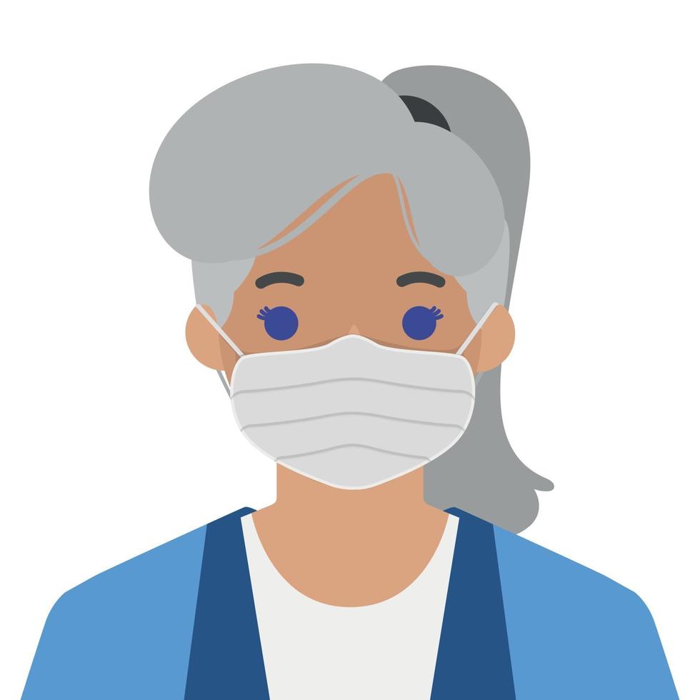 Girl in a sterile medical mask - Vector