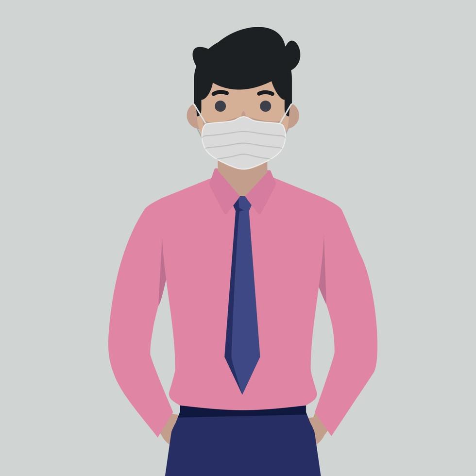 Men in sterile medical mask - Vector illustration