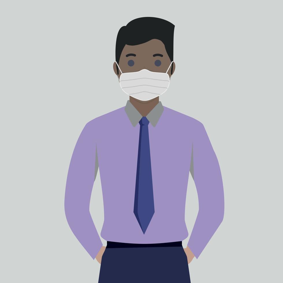 Men in sterile medical mask - Vector illustration