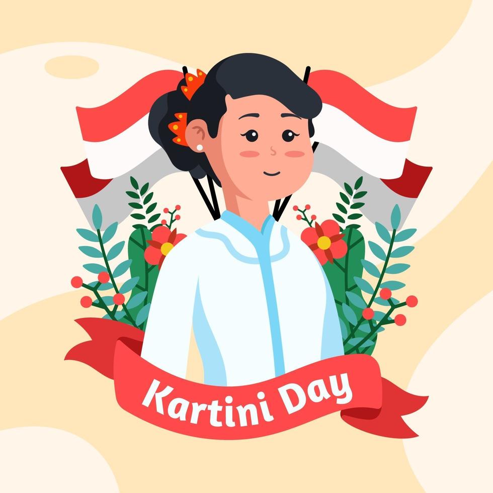 concepto de diseño del día de kartini vector