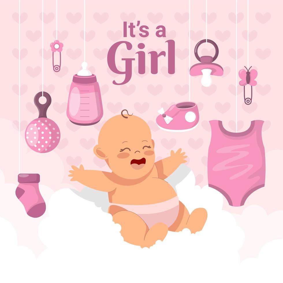 It's a Girl Design vector