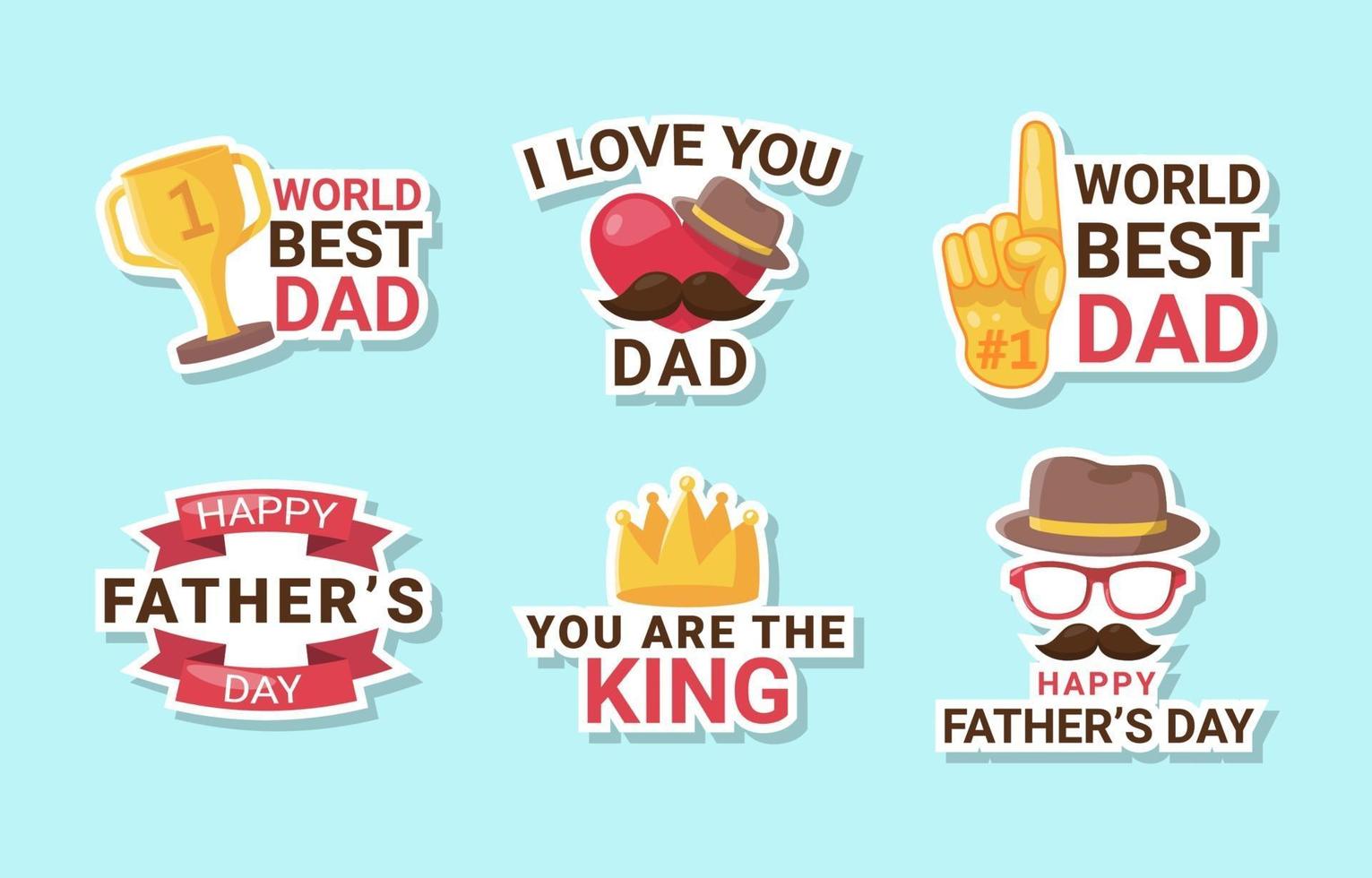 Father's Sticker Collection vector
