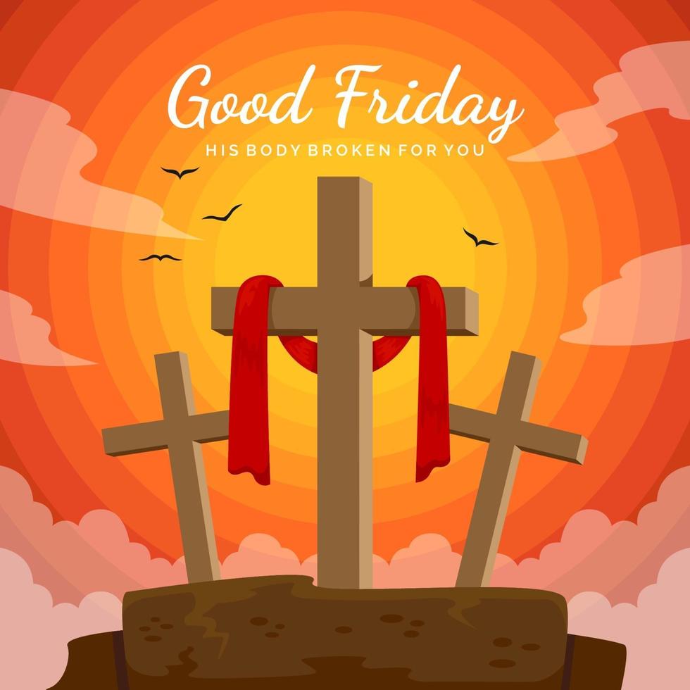 Good Friday Design in Flat Design vector