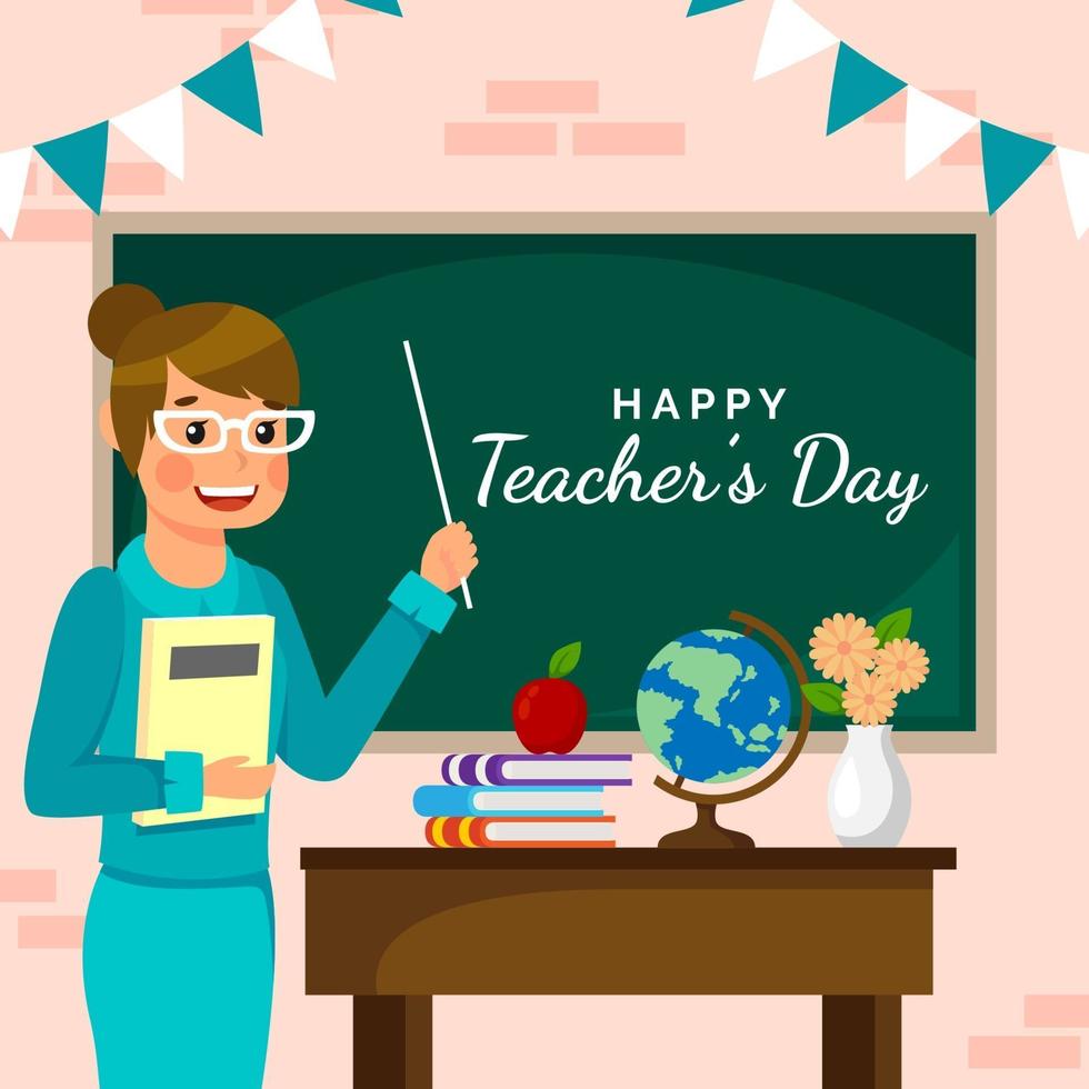 Teacher's Day in Flat Design Style vector