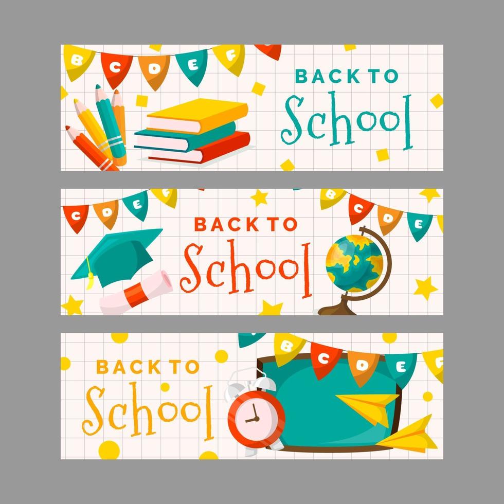 Back to School Banner Collection vector