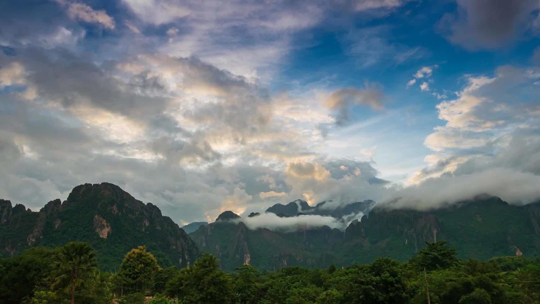 Mountains and blue sky photo