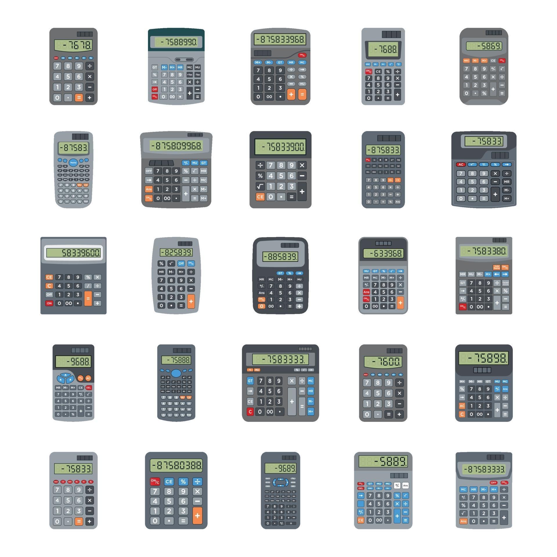 Electronic and Scientific Calculators 2202619 Vector Art at Vecteezy