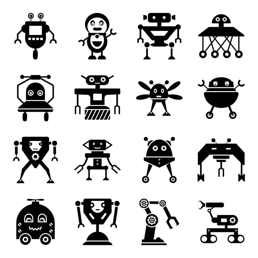 Trendy Robots and Technology vector