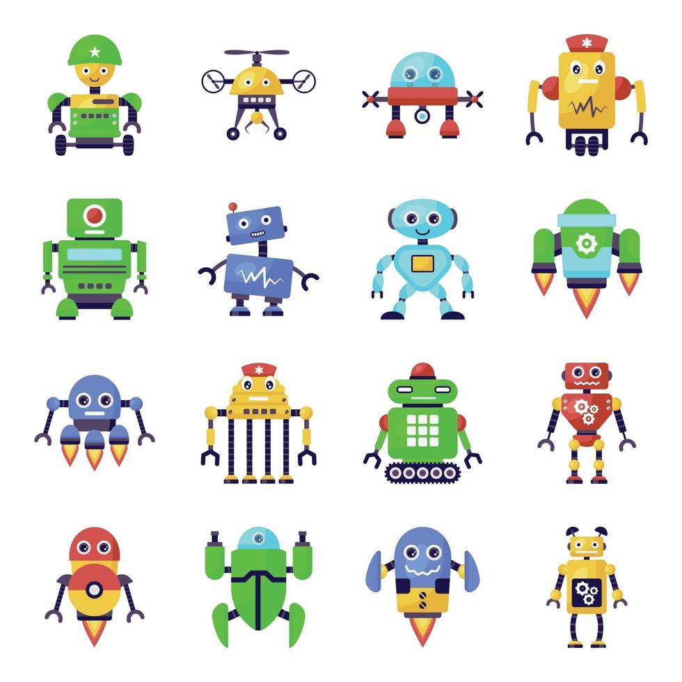 Robots and Machines vector
