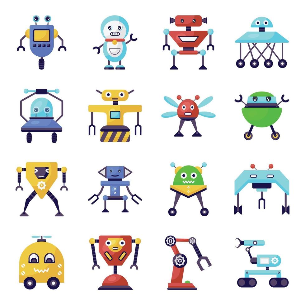 Trendy Robots and Technology vector