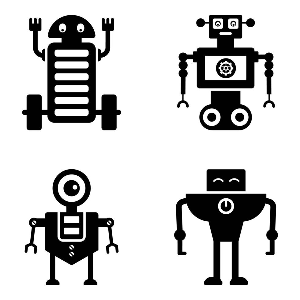 Electronic Robots and Machines vector