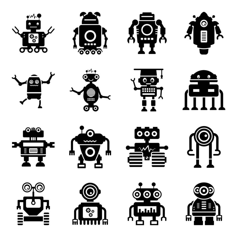 robots e inteligencia artificial vector