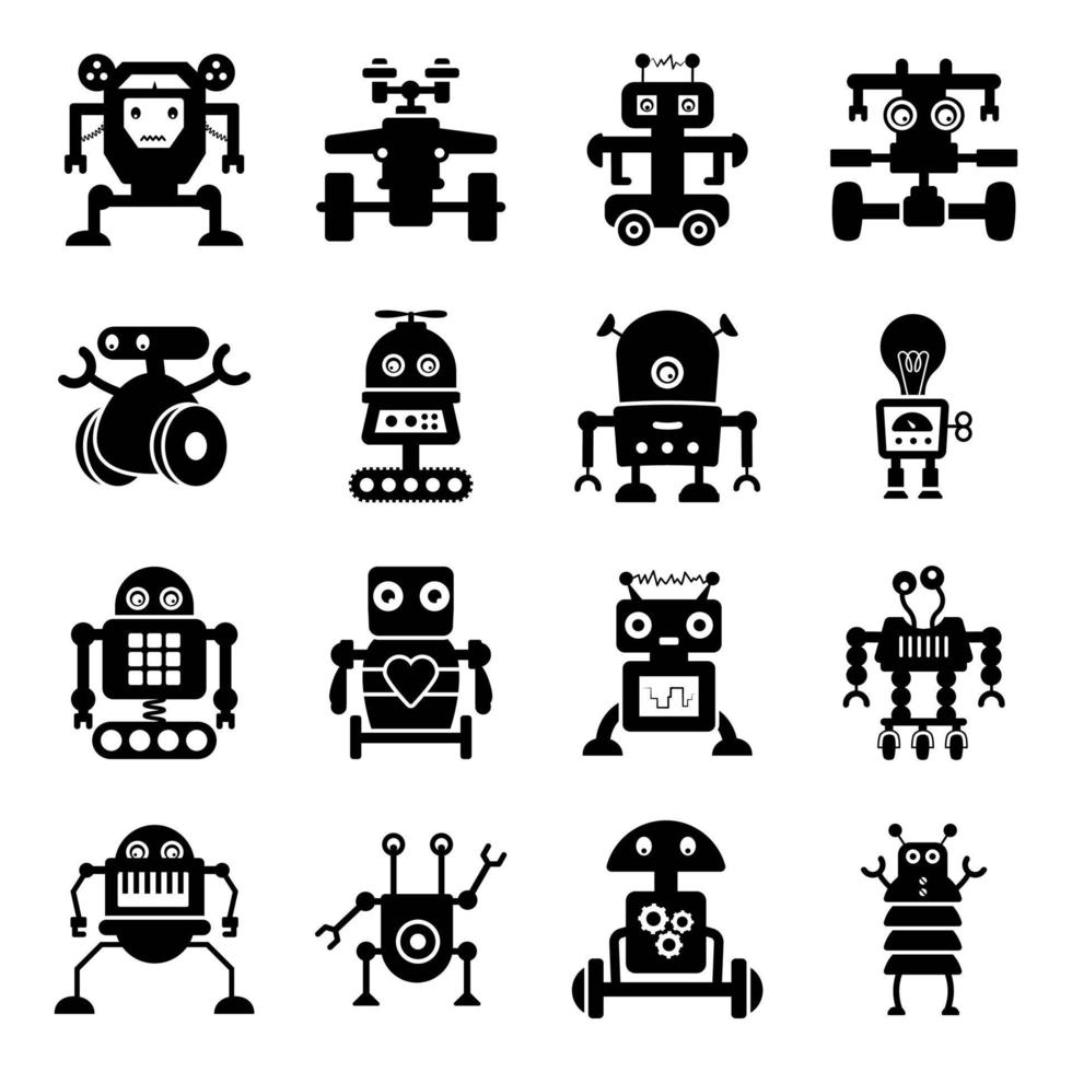 Electronic Robots and Technology vector