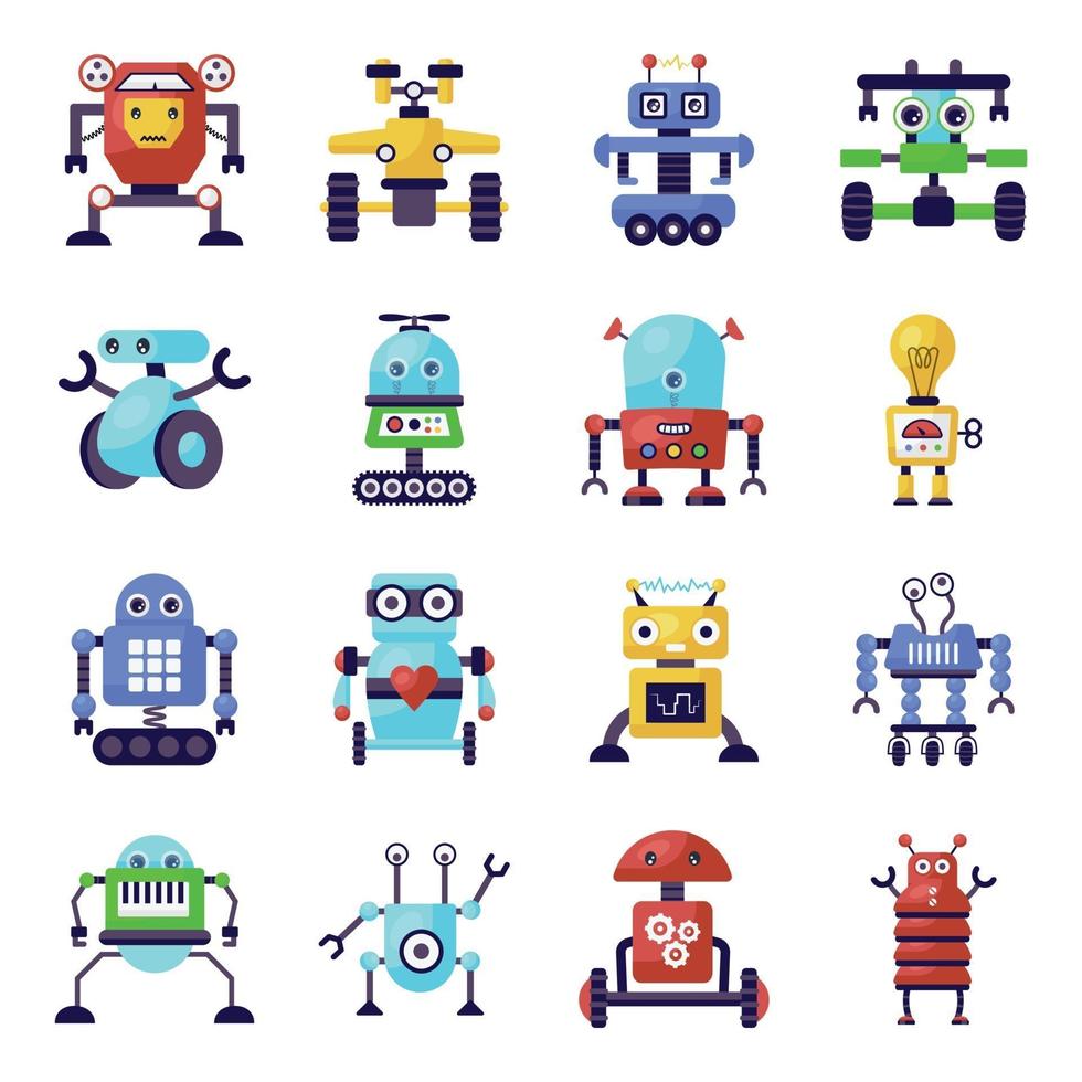 Electronic Robots and Technology vector