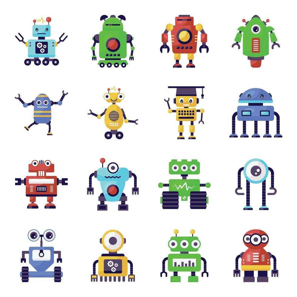 Robots and Artificial Intelligence vector