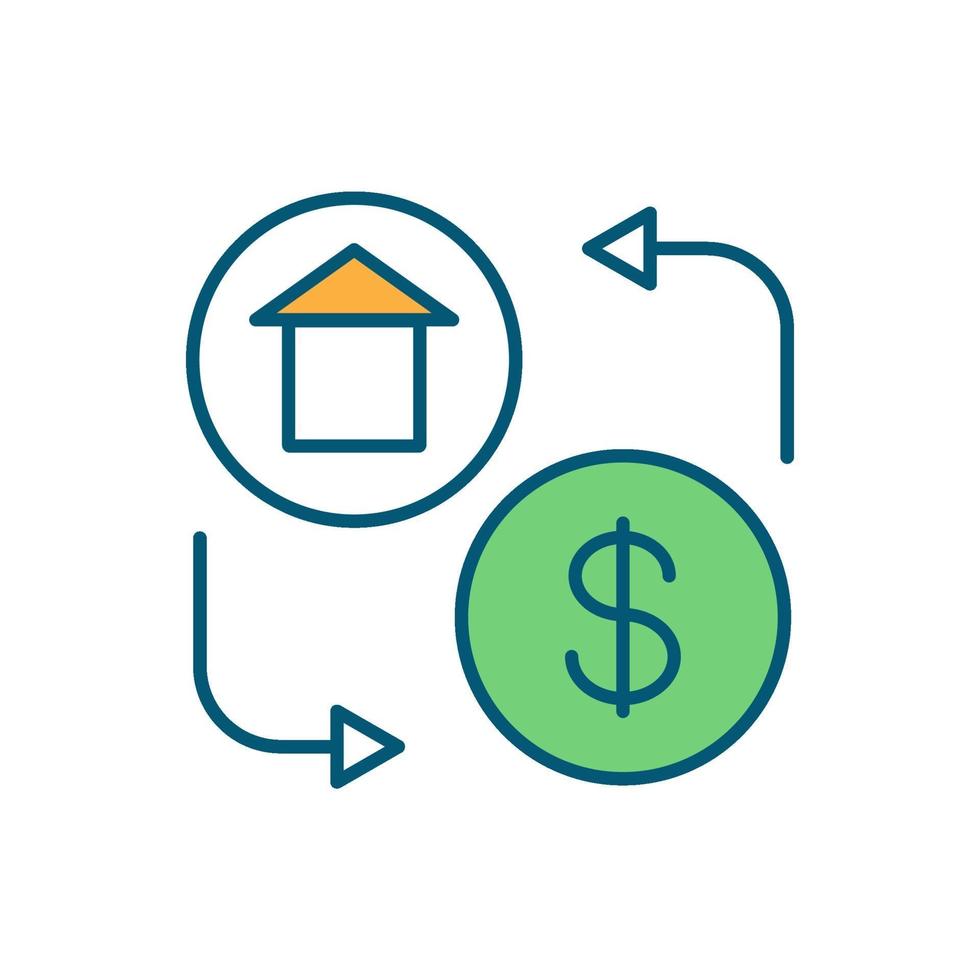 Home buying RGB color icon vector