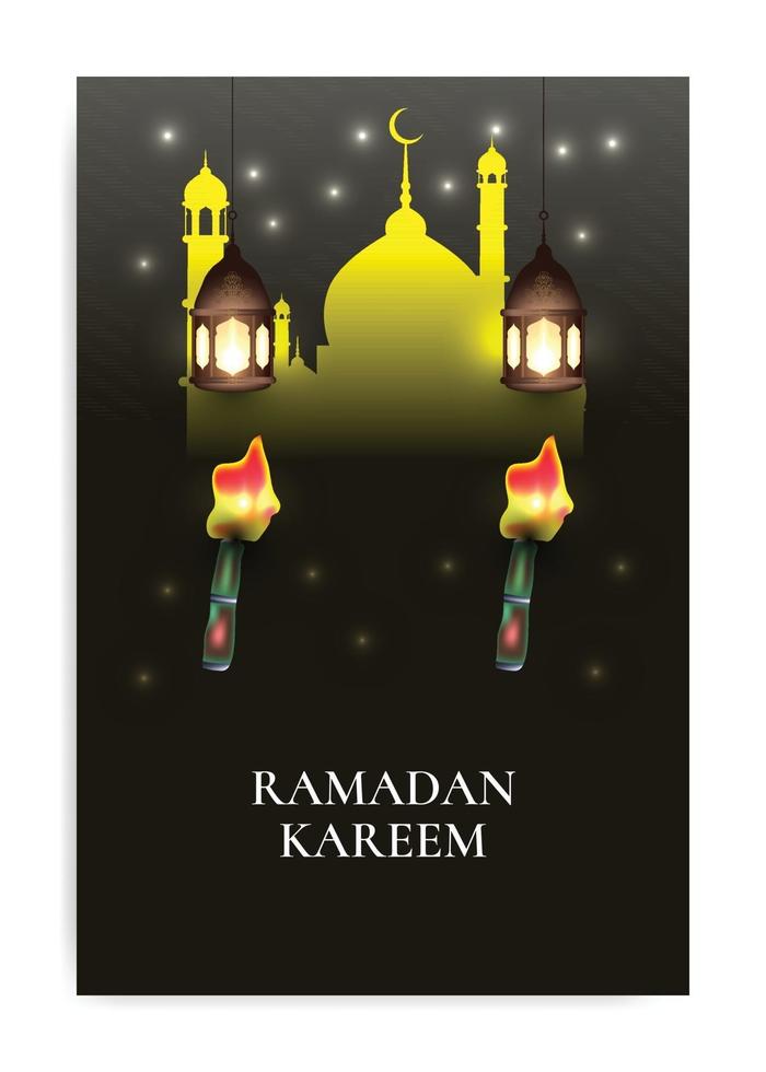 ramadan background cover minimalism green vector template