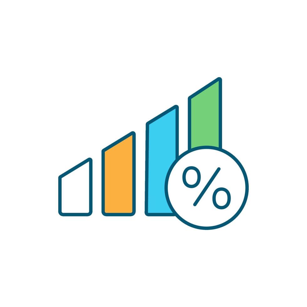 Interest rate payment RGB color icon vector