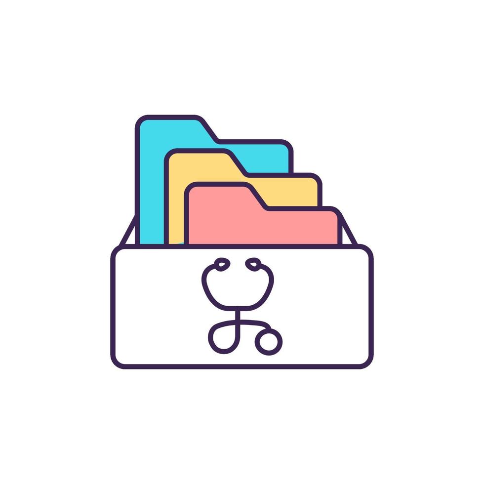Patient health profiles RGB color icon vector