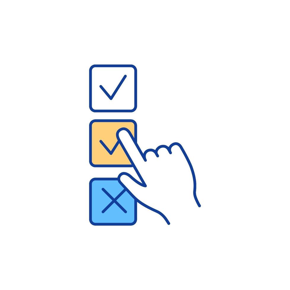 Voting RGB color icon vector