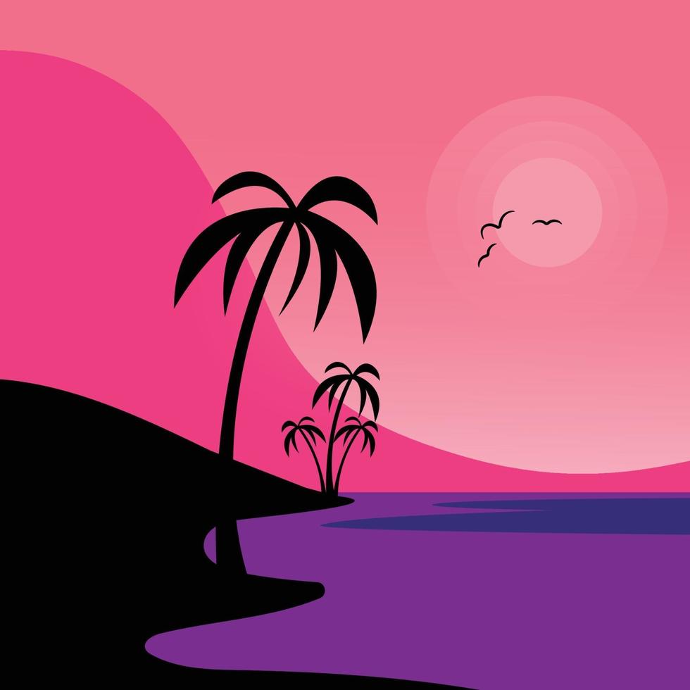 Mild pink evening vector